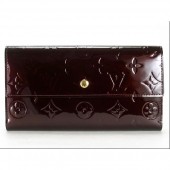 Louis Vuitton 激安　ルイヴィトン 新品　ヴェルニ　財布　三つ折り　長財布　ポルトフォイユ・インターナショナル　NM　アマラント　M91998