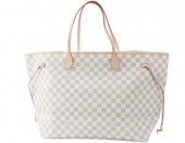 2010年早春新作 Louis Vuitton 激安 ルイヴィトン 財布 新作 人気 新品 通販＆送料込 ダミエ アズール ネヴァーフルGM トートバッグ ホワイト N51108