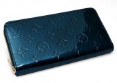 09新作 とってもシックな新カラーのブルーニュイ★ ルイヴィトン 新品/Louis Vuitton 激安◆モノグラムヴェルニ◆ジッピーラウンド長財布 ブルーニュイ◆M93722