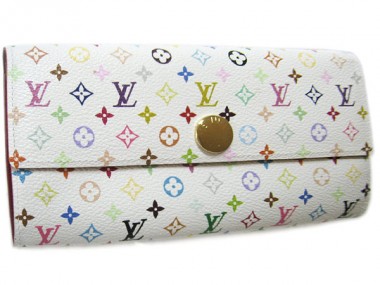 Louis Vuitton 激安　ルイヴィトン 新品　マルチカラー　財布　ファスナー付き長札　ポルトフォイユ・サラ　ブロンｘフィグ（レッド）　M93745