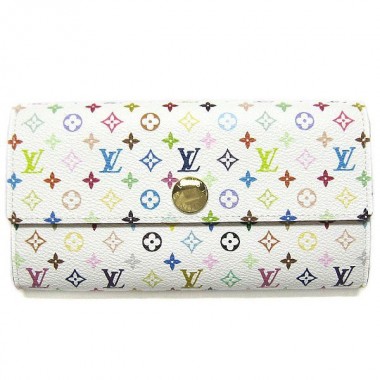 2011年春夏新作　Louis Vuitton 激安　ルイヴィトン 新作 人気 新品 通販＆送料込　マルチカラー　モノグラム・マルチカラー　ポルトフォイユ・サラ　長札　ファスナー財布　ブロンｘオランジュ（オレンジ）　M60272