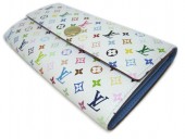 Louis Vuitton 激安　ルイヴィトン 新品　マルチカラー　財布　ファスナー付き長札　ポルトフォイユ・サラ　ブロンｘレザン（ブルー）　M93742