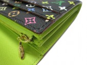 Louis Vuitton 激安　ルイヴィトン 新品　マルチカラー　財布　ファスナー付き長札　ポルトフォイユ・サラ　ノワールｘピスタッシュ　M93748
