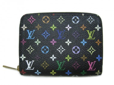 Louis Vuitton 激安　ルイヴィトン 新品　モノグラム・マルチカラー　コインケース　ジッピー・コインパース　ノワールｘグルナード（ピンク）　M93740