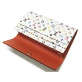 2011年春夏新作　Louis Vuitton 激安　ルイヴィトン 新作 人気 新品 通販＆送料込　マルチカラー　モノグラム・マルチカラー　ポルトフォイユ・サラ　長札　ファスナー財布　ブロンｘオランジュ（オレンジ）　M60272
