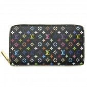 2011年春夏新作　Louis Vuitton 激安　ルイヴィトン 新作 人気 新品 通販＆送料込　マルチカラー　ジッピー・ウォレット　ラウンドファスナー長財布　ノワール×ヴィオレ　M60275