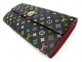 Louis Vuitton 激安　ルイヴィトン 新品　マルチカラー　財布　ファスナー付き長札　ポルトフォイユ・サラ　ノワールｘグルナード　M93747
