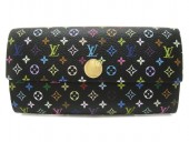 Louis Vuitton 激安　ルイヴィトン 新品　マルチカラー　財布　ファスナー付き長札　ポルトフォイユ・サラ　ノワールｘグルナード　M93747