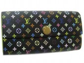 Louis Vuitton 激安　ルイヴィトン 新品　マルチカラー　財布　ファスナー付き長札　ポルトフォイユ・サラ　ノワールｘピスタッシュ　M93748