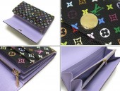 2011年春夏新作　Louis Vuitton 激安　ルイヴィトン 新作 人気 新品 通販＆送料込　モノグラム・マルチカラー LV　長財布　ポルトフォイユ・サラ　長札　ファスナー財布　ノワールｘヴィオレ（ヴァイオレット） M60273