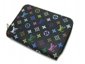 Louis Vuitton 激安　ルイヴィトン 新品　モノグラム・マルチカラー　コインケース　ジッピー・コインパース　ノワールｘグルナード（ピンク）　M93740