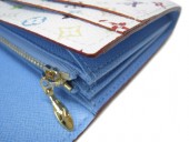 Louis Vuitton 激安　ルイヴィトン 新品　マルチカラー　財布　ファスナー付き長札　ポルトフォイユ・サラ　ブロンｘレザン（ブルー）　M93742
