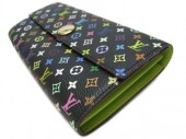 Louis Vuitton 激安　ルイヴィトン 新品　マルチカラー　財布　ファスナー付き長札　ポルトフォイユ・サラ　ノワールｘピスタッシュ　M93748