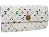 Louis Vuitton 激安　ルイヴィトン 新品　マルチカラー　財布　ファスナー付き長札　ポルトフォイユ・サラ　ブロンｘレザン（ブルー）　M93742