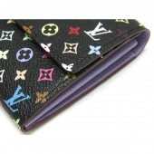 2011年春夏新作　Louis Vuitton 激安　ルイヴィトン 新作 人気 新品 通販＆送料込　モノグラム・マルチカラー LV　長財布　ポルトフォイユ・サラ　長札　ファスナー財布　ノワールｘヴィオレ（ヴァイオレット） M60273