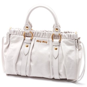2011年春夏新作！miumiu「ミュウミュウ 新作＆送料込」 2WAY ショルダーハンドバッグ【アイボリー】RT0383