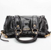 miu miu ミュウミュウ 新作＆送料込 X72 VITELLO LUX NERO ハンドバッグ ブラック RT0383