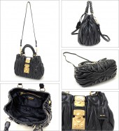 miu miu ミュウミュウ 新作＆送料込  MATELASSE LUX 2WAYハンドバッグ NERO ブラック RN0473