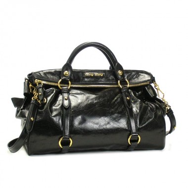 miu miu ミュウミュウ 新作＆送料込 RT0365 X72 VITELLO LUX GRAFITE ハンドバッグ グラファイトグレー