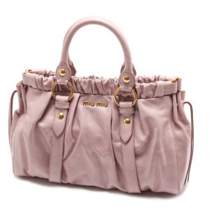 2011年春夏新作！miumiu ミュウミュウ 新作 新入荷＆送料込 2WAY ショルダーハンドバッグ 【ライトピンク】 RT0383