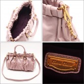 2011年春夏新作！miumiu ミュウミュウ 新作 新入荷＆送料込 2WAY ショルダーハンドバッグ 【ライトピンク】 RT0383