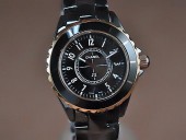 シャネル 新作＆送料込 Chanel J12 TT Black Ceramic Num Markers Ladies Japanese Quart腕時計 J-CH0044