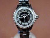 シャネル 新作＆送料込 Chanel J12 Joaillerie Ladies Black/Black/Clear Jap Quartz腕時計 J-CH0060