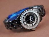 シャネル 新作＆送料込 Chanel J12 Joaillerie Ladies Black/Black/Clear Jap Quartz腕時計 J-CH0060
