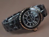 シャネル 新作＆送料込 Chanel J12 TT Black Ceramic Num Markers Men Japanese Quart腕時計 J-CH0043