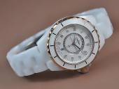 シャネル 新作＆送料込 Chanel J12 TT White Ceramic Diam Markers Ladies Japanese Quart腕時計 J-CH0041
