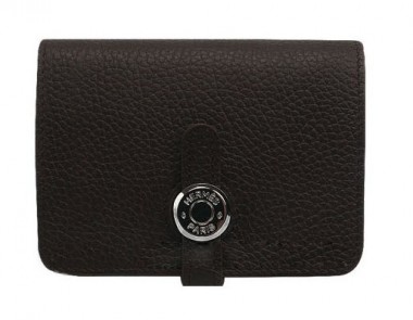 HERMES Dogon エルメス 新作＆送料込　ドゴンコインケース チョコ トゴ シルバー金具 HRQ-b041