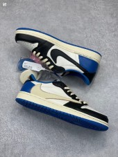 ナイキ 新作 本革 NIKE 靴 travis scott x fragment x air jordan aj1 low og sp military blue 通販＆送料込 NK013
