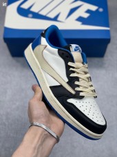 ナイキ 新作 本革 NIKE 靴 travis scott x fragment x air jordan aj1 low og sp military blue 通販＆送料込 NK013